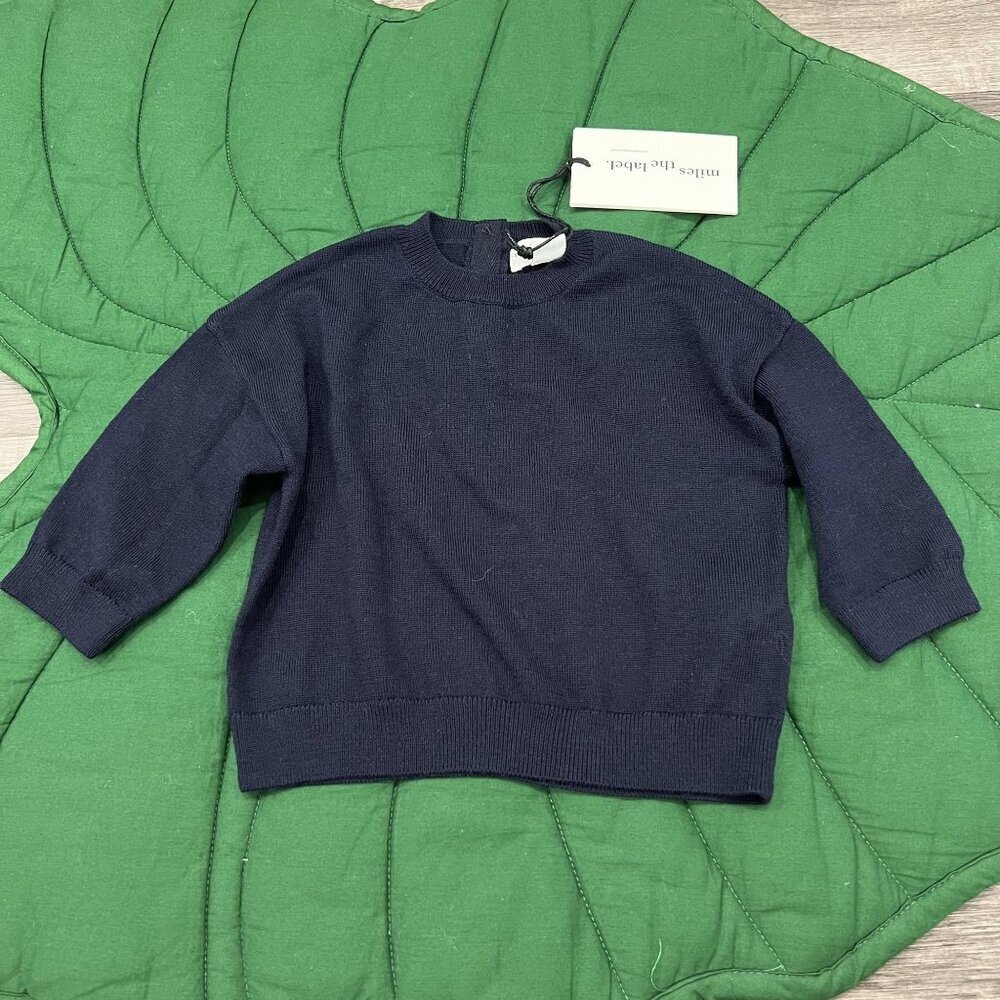 Miles the Label 6M Navy Blue Merino Wool Lightweight Sweater